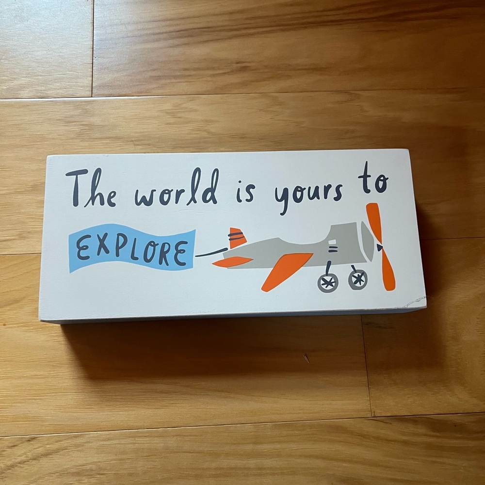 Decorative Wall Art with Airplane Design